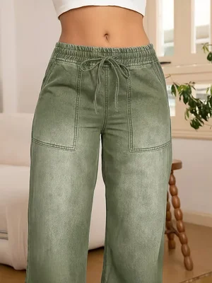 Женские джинсы, свободные широкие брюки с высокой талией, повседневные универсальные свободные модные синие всесезонные джинсовые брюки, женские джинсы и одежда
Женские джинсы, свободные широкие брюки с высокой талией, повседневные универсальные свободные модные синие всесезонные джинсовые брюки, женские джинсы и одежда