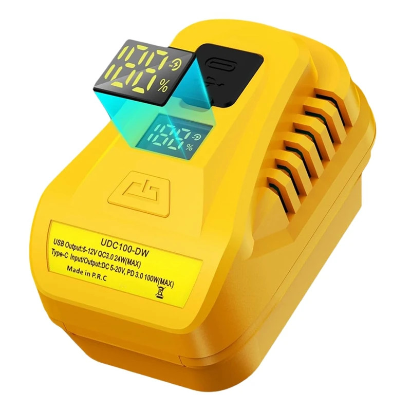 A26F-100W USB Wall Charge Kit Adapter For Dewalt 20V Battery, Replacement DCB094, QC3.0 Type-C And USB Port Bi-Directional
A26F-100W USB Wall Charge Kit Adapter For Dewalt 20V Battery, Replacement DCB094, QC3.0 Type-C And USB Port Bi-Directional