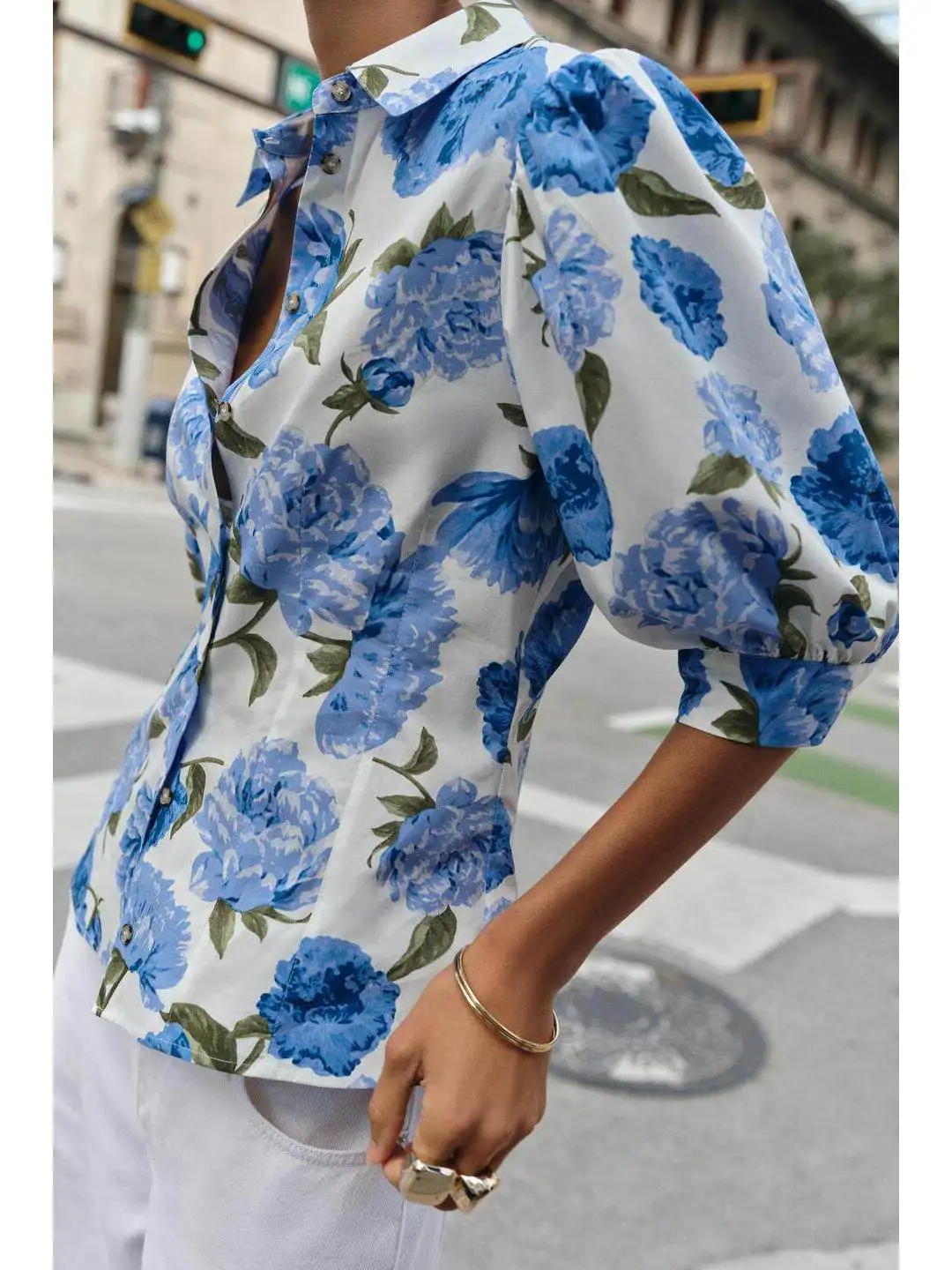 Casual Style Printed Bubble Sleeve Floral Print Button up Shirt Women's Loose Fit mid Length Casual Wear Spring Season Shirt
Casual Style Printed Bubble Sleeve Floral Print Button up Shirt Women's Loose Fit mid Length Casual Wear Spring Season Shirt
