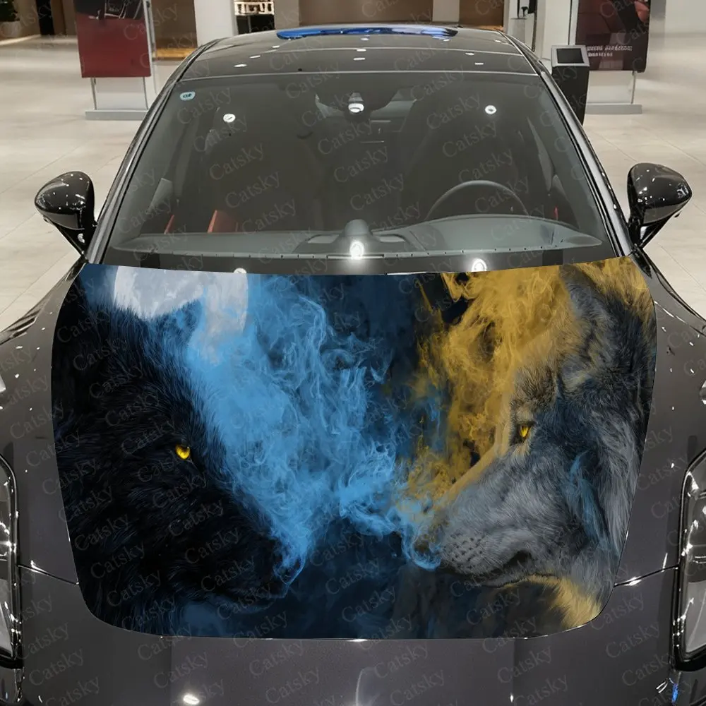 Blue & Gold Smoke Wolf Car Hood Stickers, Decorative Pattern Car Stickers, Car Self-adhesive Scratch Resistant Decals Auto Acces
Blue & Gold Smoke Wolf Car Hood Stickers, Decorative Pattern Car Stickers, Car Self-adhesive Scratch Resistant Decals Auto Acces