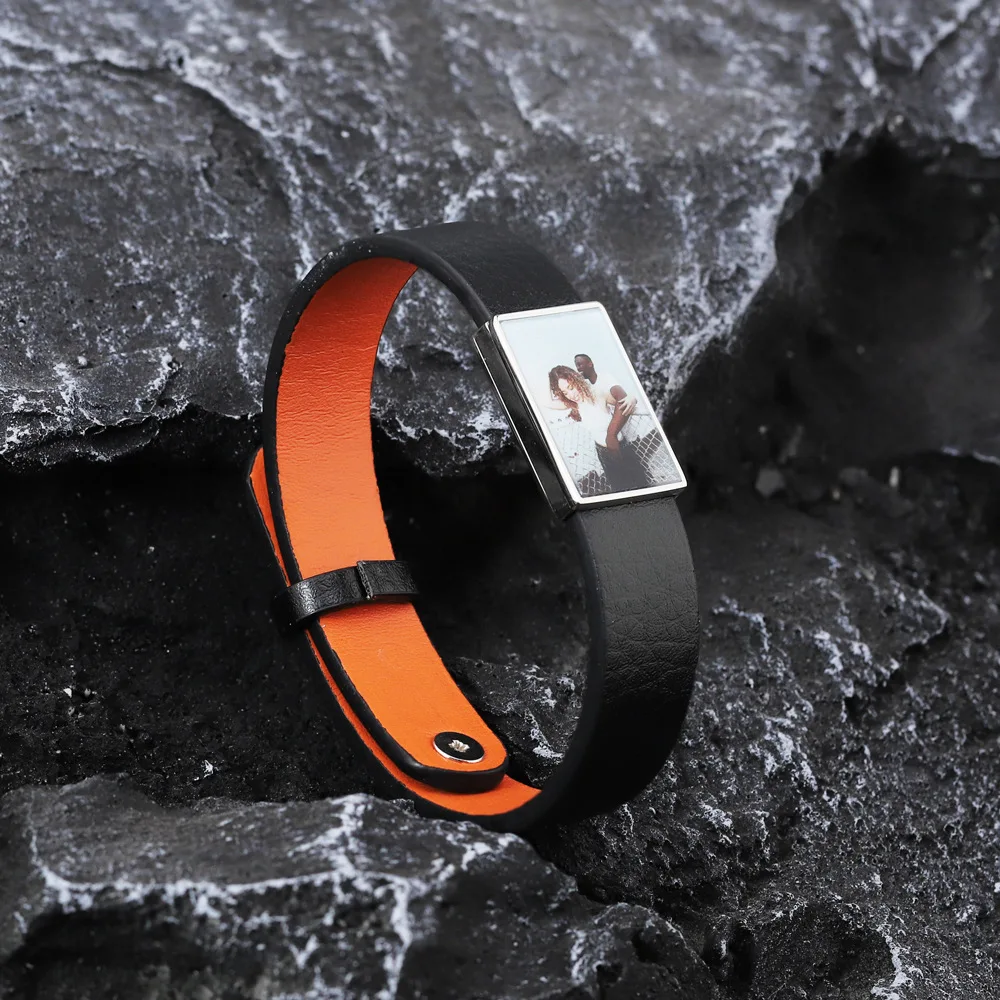 PolishedPlus Customized Leather Bracelet Printing Family Photo Stainless Steel Tag For Men Dad Father's Day Personalized Gift
PolishedPlus Customized Leather Bracelet Printing Family Photo Stainless Steel Tag For Men Dad Father's Day Personalized Gift