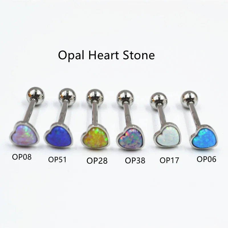 10pcs Body Jewelry Piercing Opal Heart Stone 14G Tongue Bar Nipple Barbells Straight Bar Tongue Piercing Jewelry
10pcs Body Jewelry Piercing Opal Heart Stone 14G Tongue Bar Nipple Barbells Straight Bar Tongue Piercing Jewelry