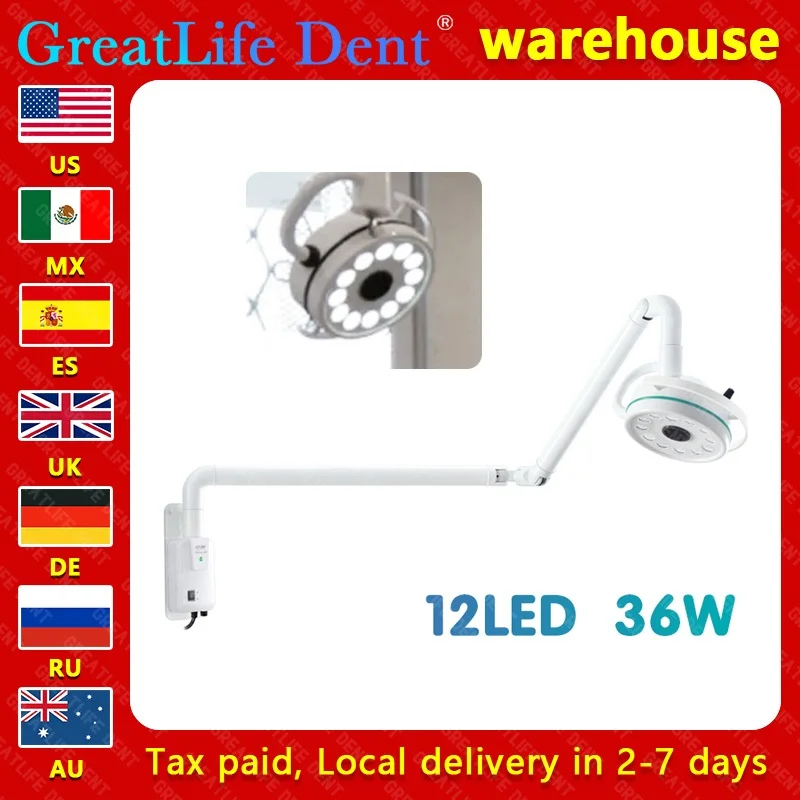 EU US MX SA In Stock GreatLife Dent 36w 12 Bulbs Led Dental Operation Implant Exam Clinic Wall Mounted Dental Surgery Lamp Light
EU US MX SA In Stock GreatLife Dent 36w 12 Bulbs Led Dental Operation Implant Exam Clinic Wall Mounted Dental Surgery Lamp Light