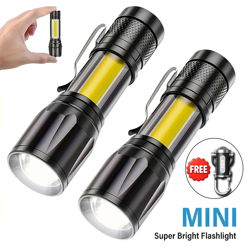 Mini LED Flashlight COB+XPE Portable Torch USB Charging Camping Lantern Zoomable Focus Light Tactical Flashlight with Pen Clip
Mini LED Flashlight COB+XPE Portable Torch USB Charging Camping Lantern Zoomable Focus Light Tactical Flashlight with Pen Clip