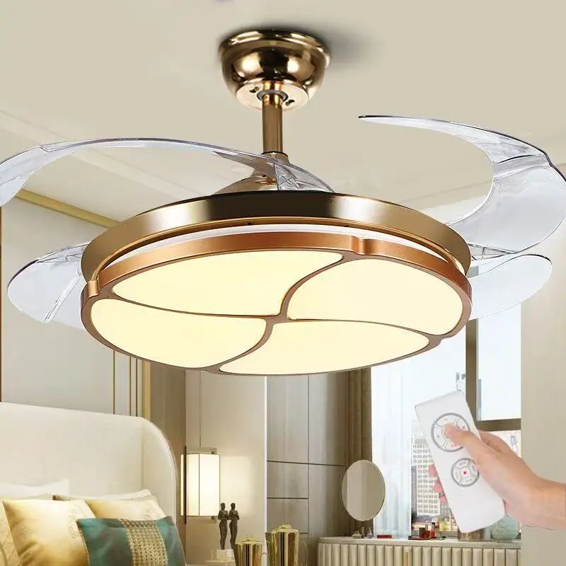 42 Inch Invisible LED Ceiling Fan with Chandelier 4 Blades Quiet DC Motor for Bedroom Living Room Restaurant
42 Inch Invisible LED Ceiling Fan with Chandelier 4 Blades Quiet DC Motor for Bedroom Living Room Restaurant
