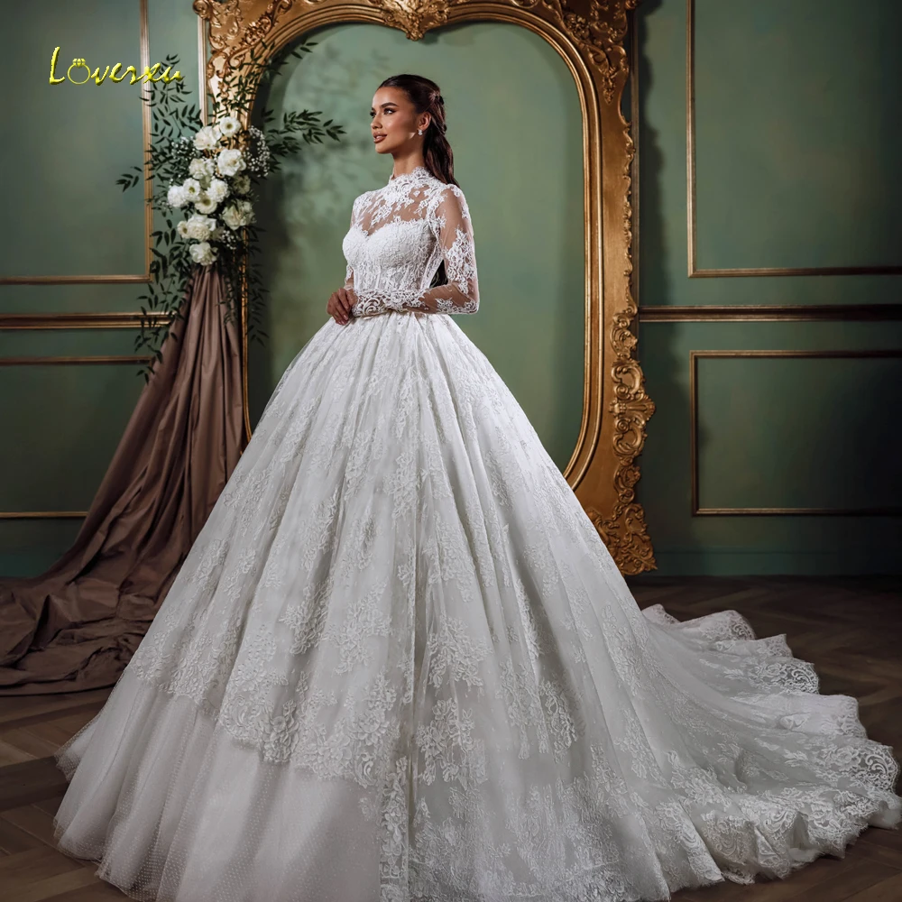 Loverxu A-Line Muslim Wedding Dresses For Women High Neck Vestido De Novia Lace Appliques Elegant Custom Made Robe De Mariee
Loverxu A-Line Muslim Wedding Dresses For Women High Neck Vestido De Novia Lace Appliques Elegant Custom Made Robe De Mariee