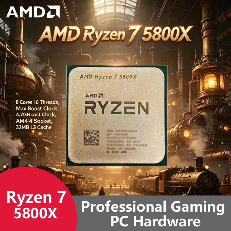AMD Ryzen 7 5800X AM4 Unlocked Gaming CPU, 8C16T, 4.7GHz Boost, 32MB Cache, OEM Tray No Retail Box For Desktop Gaming Builds
AMD Ryzen 7 5800X AM4 Unlocked Gaming CPU, 8C16T, 4.7GHz Boost, 32MB Cache, OEM Tray No Retail Box For Desktop Gaming Builds