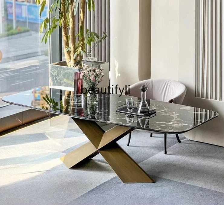 D80 Black rose luxury stone dining table Italian minimalist natural marble rectangular villa large flat high-end dining table
D80 Black rose luxury stone dining table Italian minimalist natural marble rectangular villa large flat high-end dining table