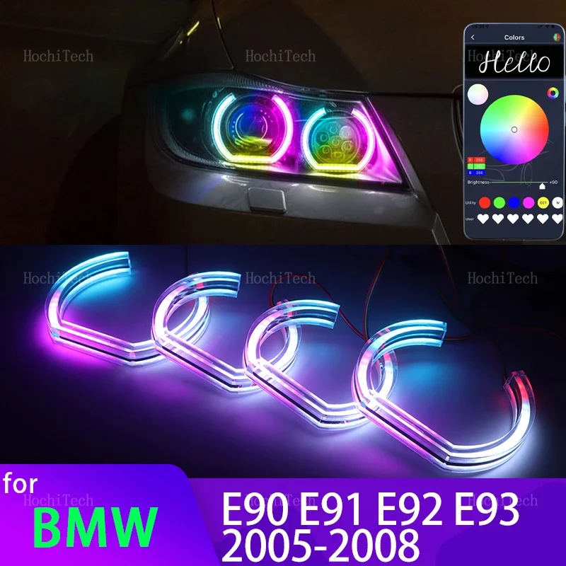 For BMW 3 Series E90 E91 Pre-LCI 2005-2008 Xenon Headlights APP Dynamic RGB Angel Eyes Rings Light DRL with Turn Signal Light
For BMW 3 Series E90 E91 Pre-LCI 2005-2008 Xenon Headlights APP Dynamic RGB Angel Eyes Rings Light DRL with Turn Signal Light