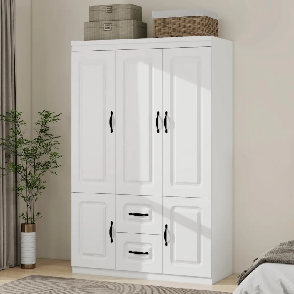 Wardrobe Closet with Doors, 3 Doors Bedroom Armoire with Drawers and Hanging Rod, White Cabinet for Bedroom - Large Storage (47.
Wardrobe Closet with Doors, 3 Doors Bedroom Armoire with Drawers and Hanging Rod, White Cabinet for Bedroom - Large Storage (47.