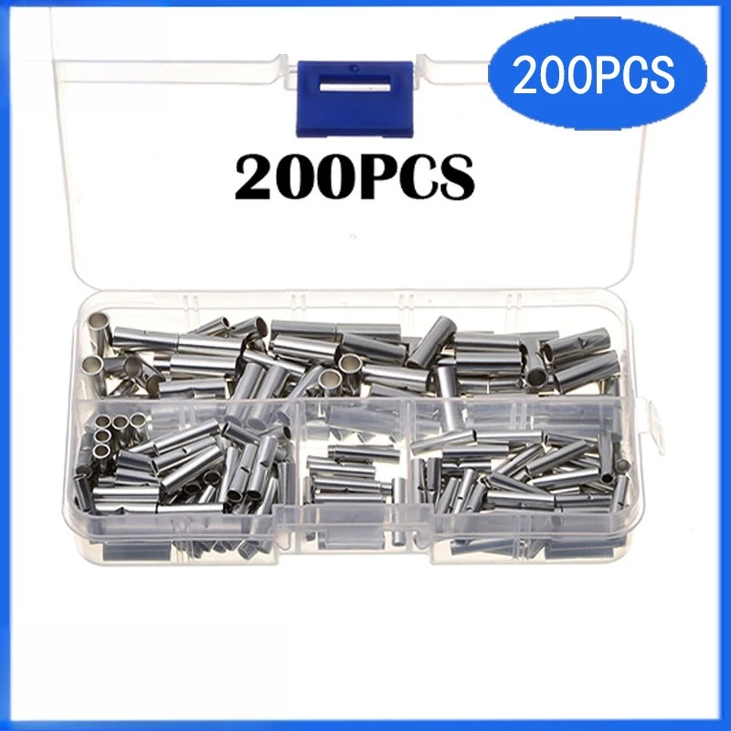 200PCS Bare Tin Plated Copper Butt Splice Terminals Box Kit, Uninsulated BN Middle Wire Joint Crimp Connectors Set
200PCS Bare Tin Plated Copper Butt Splice Terminals Box Kit, Uninsulated BN Middle Wire Joint Crimp Connectors Set
