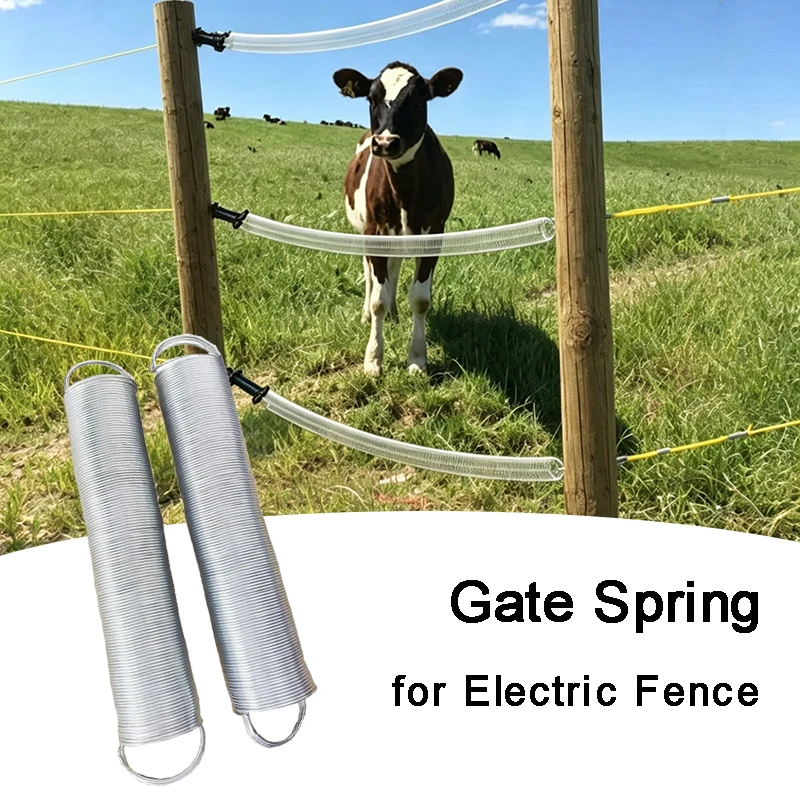 2 Pcs Electric Fence Spring Gate Coil Rust-proof Metal Tension Spring for Animal Barrier Farm Livestock Fence Gate Accessory
2 Pcs Electric Fence Spring Gate Coil Rust-proof Metal Tension Spring for Animal Barrier Farm Livestock Fence Gate Accessory