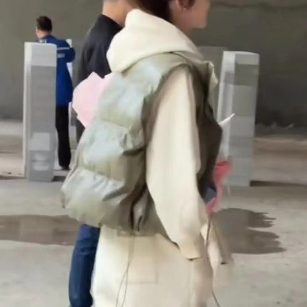 Solid Color Coat Women's Winter Padded Vest with Zipper Closure Stand Up Collar Windproof Sleeveless Down Coat for Outdoor
Solid Color Coat Women's Winter Padded Vest with Zipper Closure Stand Up Collar Windproof Sleeveless Down Coat for Outdoor