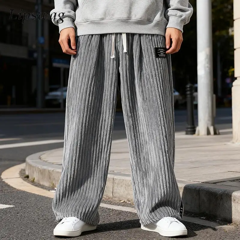 Trendy Mens Corduroy Trousers Fall Winter Fashionable Drawstring Loose Straight Bottoms Men Streetwear Vintage Solid Color Pants
Trendy Mens Corduroy Trousers Fall Winter Fashionable Drawstring Loose Straight Bottoms Men Streetwear Vintage Solid Color Pants
