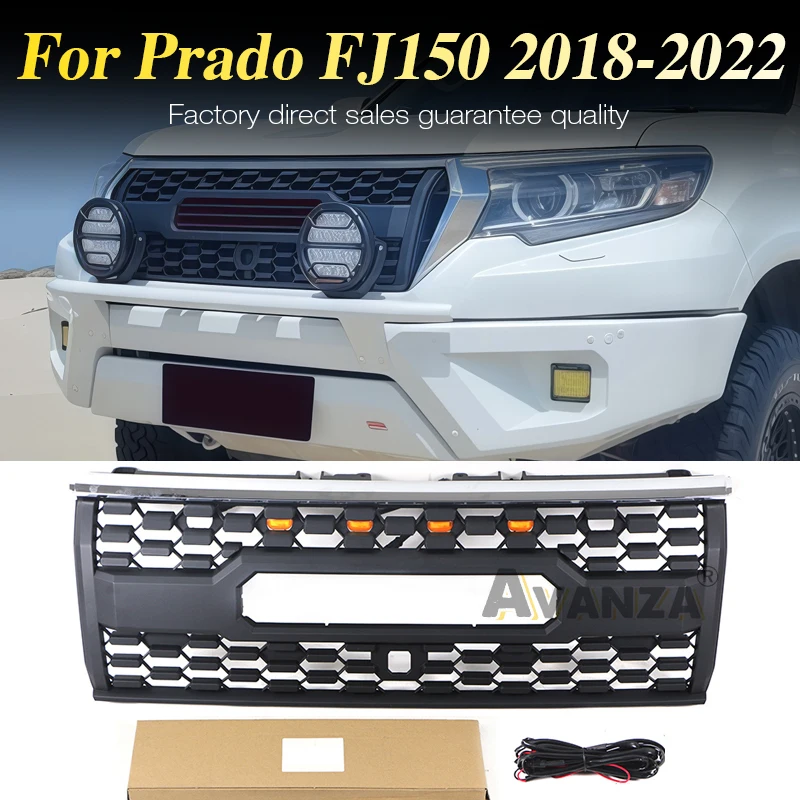 Front Grill Amber Lights Racing Grill Fits For 2018-2022 Toyota Land Crusier Prado Fj150 Grill
Front Grill Amber Lights Racing Grill Fits For 2018-2022 Toyota Land Crusier Prado Fj150 Grill