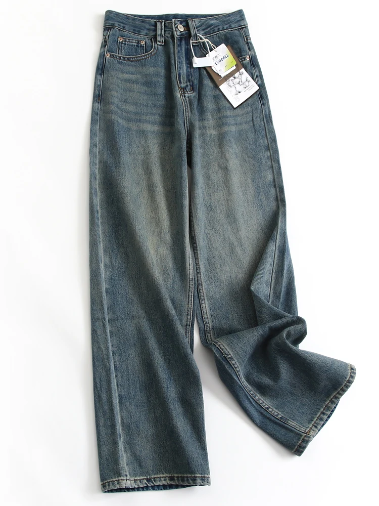 High Waist Wide Leg Jeans Straight Cut Ankle Length Slimming Washed Denim Loose Fit Floor Sweeping Women's Casual Trousers
High Waist Wide Leg Jeans Straight Cut Ankle Length Slimming Washed Denim Loose Fit Floor Sweeping Women's Casual Trousers