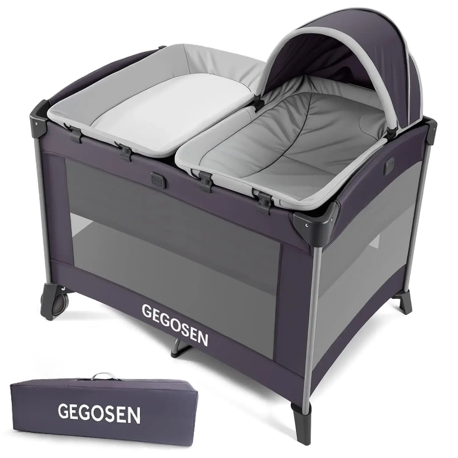 Portable Baby Playard 4 in 1 Design, Foldable Baby Playpen with Removable Bassinet, Canopy and Changing Table, Infant Playrad, N
Portable Baby Playard 4 in 1 Design, Foldable Baby Playpen with Removable Bassinet, Canopy and Changing Table, Infant Playrad, N