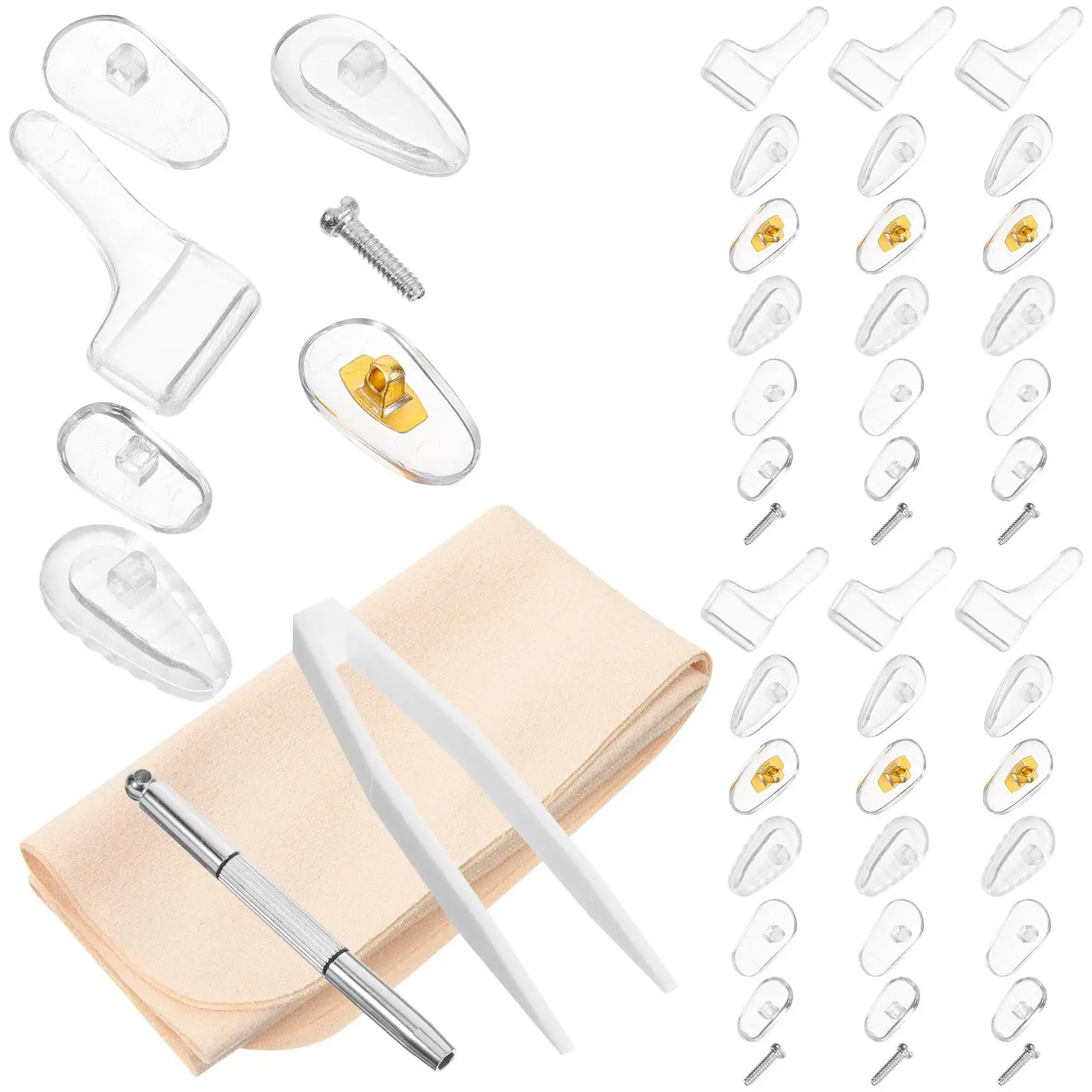 10Pcs Eyeglass Repair Kit Sunglasses Screws Nose Pads AntiSlip Ear Grips Glasses Fixing Accessories Watch Screwdriver Set Tiny
10Pcs Eyeglass Repair Kit Sunglasses Screws Nose Pads AntiSlip Ear Grips Glasses Fixing Accessories Watch Screwdriver Set Tiny