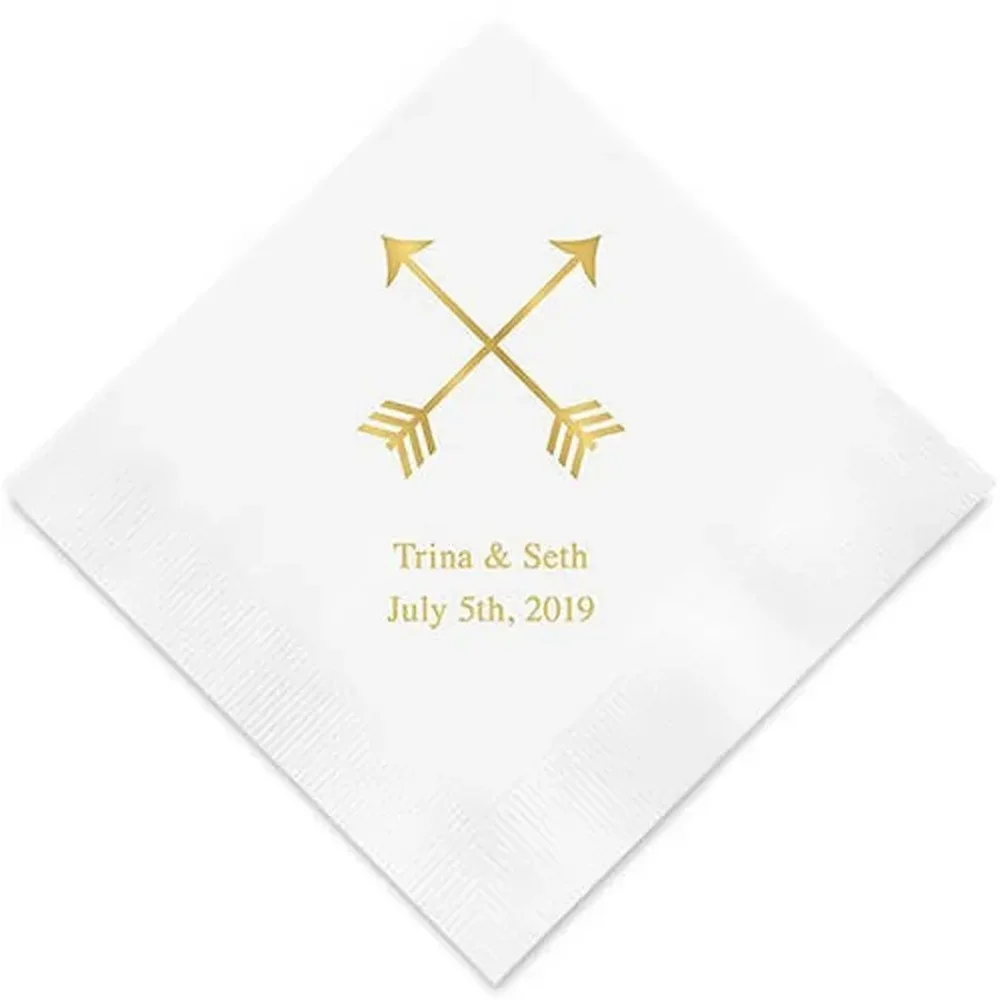 50PCS Double Arrows Personalized Printed Wedding Napkins - 3 Sizes / Multiple Colors
50PCS Double Arrows Personalized Printed Wedding Napkins - 3 Sizes / Multiple Colors