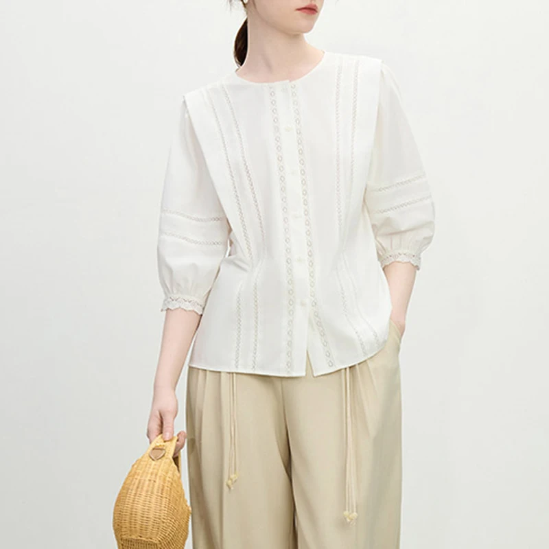 Женская блузка с вырезами, новинка лета 2026, женская блузка с коротким рукавом, белая женская рубашка-блузка
Женская блузка с вырезами, новинка лета 2026, женская блузка с коротким рукавом, белая женская рубашка-блузка