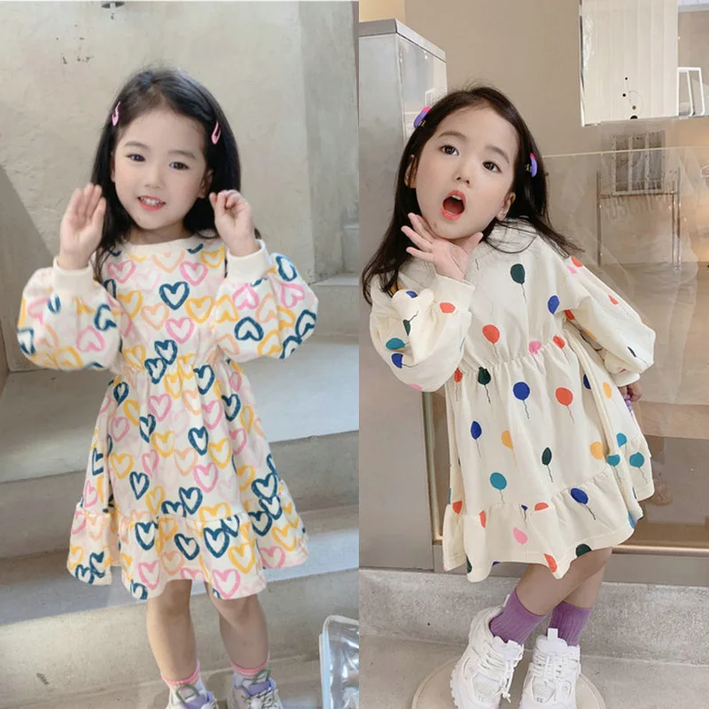 New Spring girls balloon heart long sleeve dress kids cotton casual round neck princess dresses
New Spring girls balloon heart long sleeve dress kids cotton casual round neck princess dresses