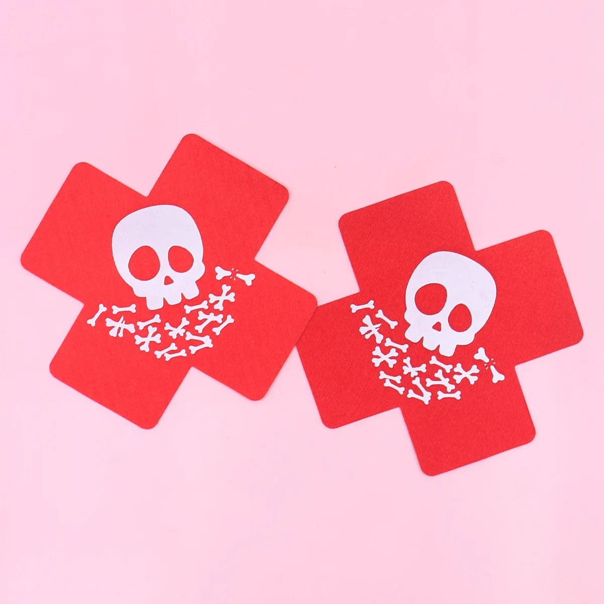 2Pairs New Red X-shaped Skull Sexy Nipple Patch Disposable Polyester Breast Patch Halloween Party Dark Breathable Chest Stickers
2Pairs New Red X-shaped Skull Sexy Nipple Patch Disposable Polyester Breast Patch Halloween Party Dark Breathable Chest Stickers