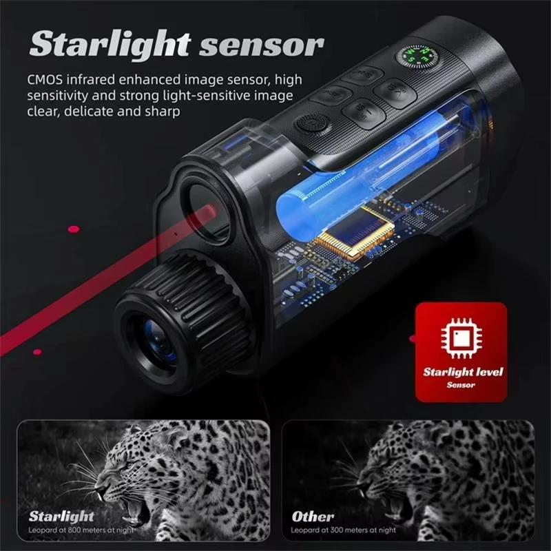 1080P HD Night Vision Monocular 800m 10X Zoom IR Camera Digital Night Vision Scope Photo Video Recording Infrared Telescope
1080P HD Night Vision Monocular 800m 10X Zoom IR Camera Digital Night Vision Scope Photo Video Recording Infrared Telescope