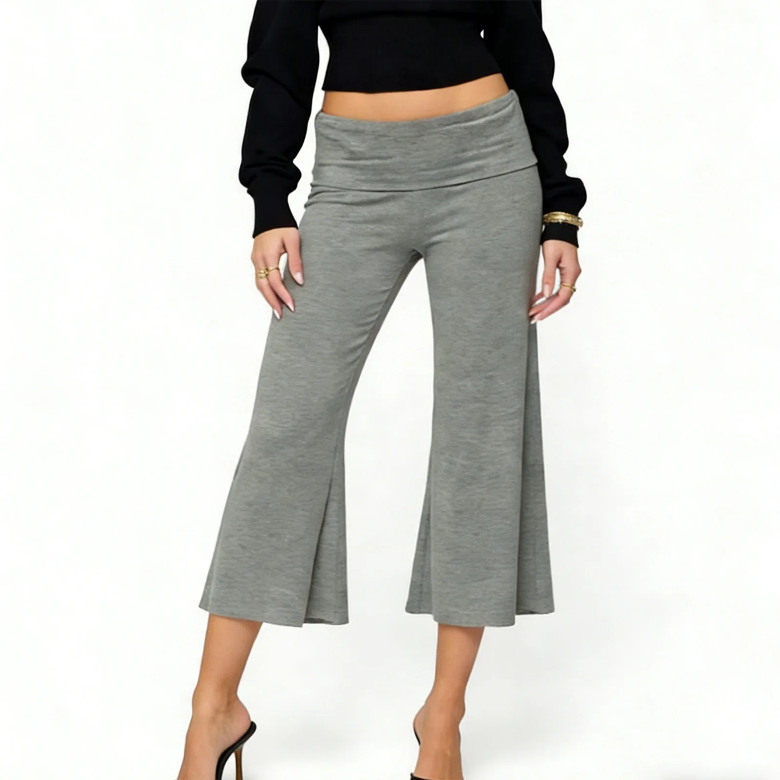 2026 Summer Sexy Women's Fold Over Waist Capri Fashionable Casual Solid Color Low Rise Wide Leg Crop Pants Loose Shorts New
2026 Summer Sexy Women's Fold Over Waist Capri Fashionable Casual Solid Color Low Rise Wide Leg Crop Pants Loose Shorts New
