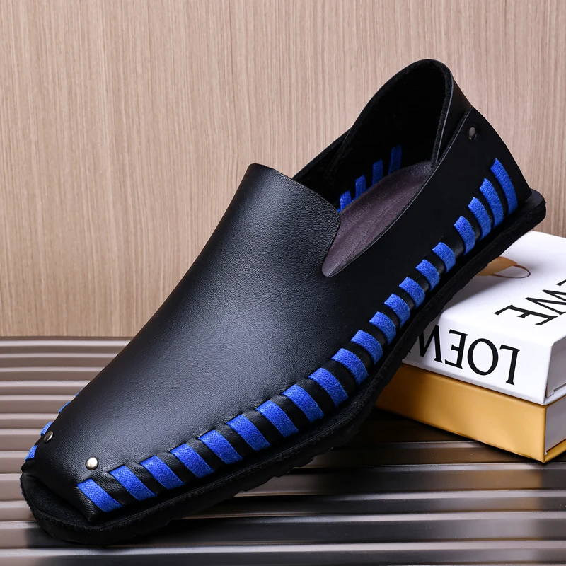 Hand Sewn Men's Fashionable Contrasting Color Casual Lightweight Set Foot Leather Shoes Spring New Comfortable Anti Slip Loafers
Hand Sewn Men's Fashionable Contrasting Color Casual Lightweight Set Foot Leather Shoes Spring New Comfortable Anti Slip Loafers
