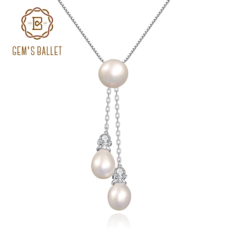 GEM'S BALLET Pearl Necklace 925 Sterling Silver White Fresh-water Pearl Necklace Gift For Her
GEM'S BALLET Pearl Necklace 925 Sterling Silver White Fresh-water Pearl Necklace Gift For Her