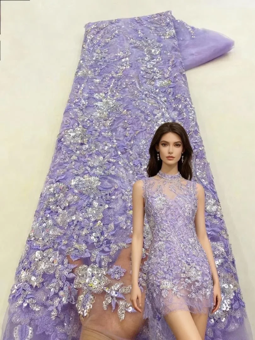 purple African Sequins Lace Fabric 2025 High Quality Lace Embroidery Nigerian Mesh Fabric French For Women Wedding Party Dress
purple African Sequins Lace Fabric 2025 High Quality Lace Embroidery Nigerian Mesh Fabric French For Women Wedding Party Dress