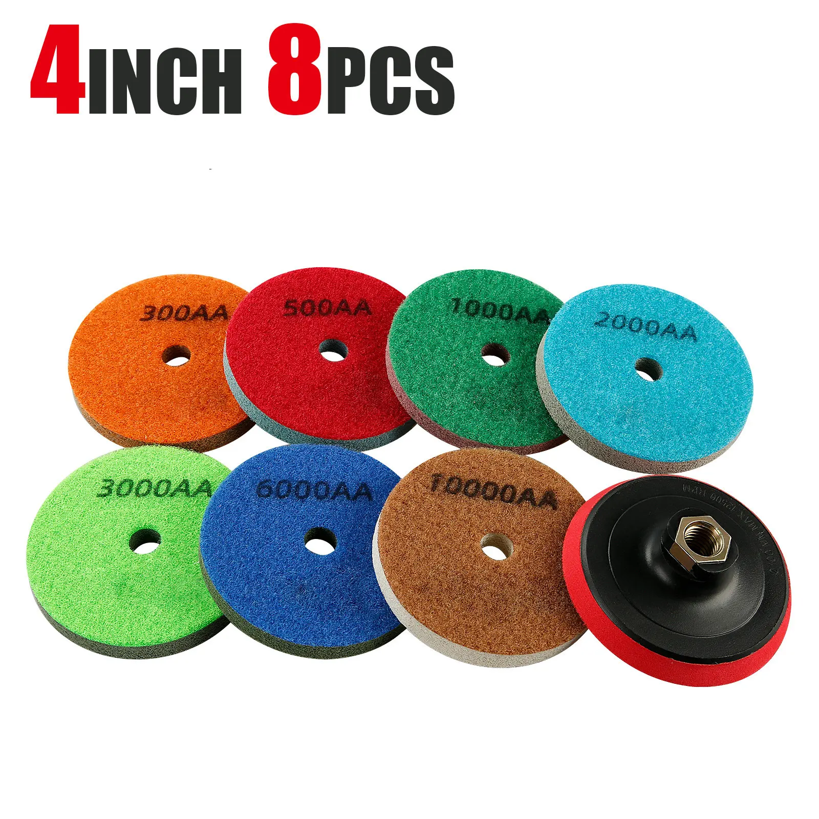 8PCS 4 Inch Sponge Fiber Polishing Pad 300-10000AA Wet Dry Diamond Buffing Disc For Marble Granite Tile Glass Polishing Cleaning
8PCS 4 Inch Sponge Fiber Polishing Pad 300-10000AA Wet Dry Diamond Buffing Disc For Marble Granite Tile Glass Polishing Cleaning