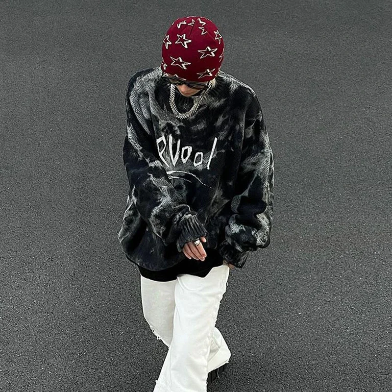 Men's Retro Sweater Jacket Street Hiphop Tie-dye Gradient Black Long Sleeves Round Neck Autumn Knitted Sweaters Pullover Tops
Men's Retro Sweater Jacket Street Hiphop Tie-dye Gradient Black Long Sleeves Round Neck Autumn Knitted Sweaters Pullover Tops