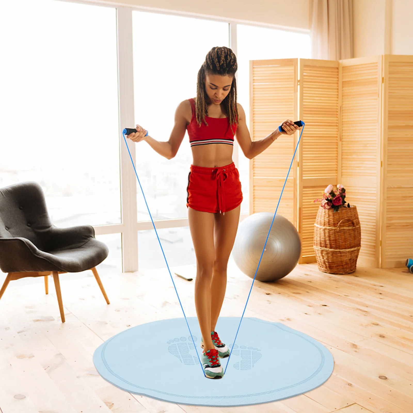 Round Jump Rope Mat Non-Slip Shockproof Comfortable Indoor Skipping Mat Household Fitness Gym Cushion Household Skipping Cushion
Round Jump Rope Mat Non-Slip Shockproof Comfortable Indoor Skipping Mat Household Fitness Gym Cushion Household Skipping Cushion