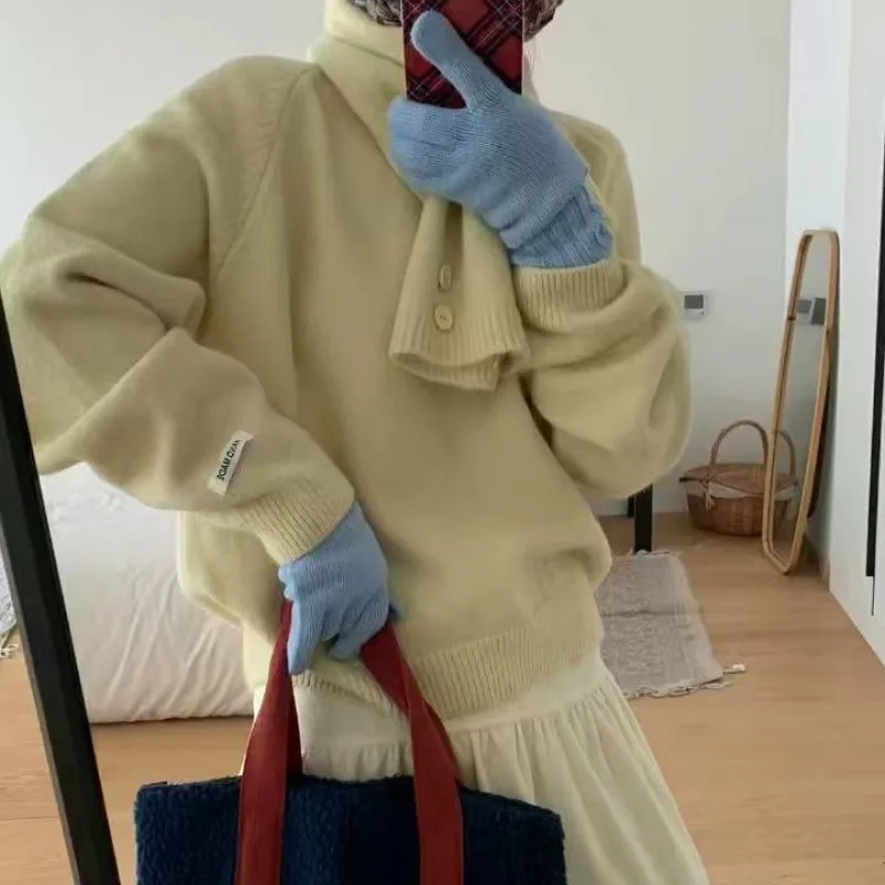 Lazy Wind Sweater 2025 New Winter Fashion Scarf Neck Knitted Sweater Top
Lazy Wind Sweater 2025 New Winter Fashion Scarf Neck Knitted Sweater Top