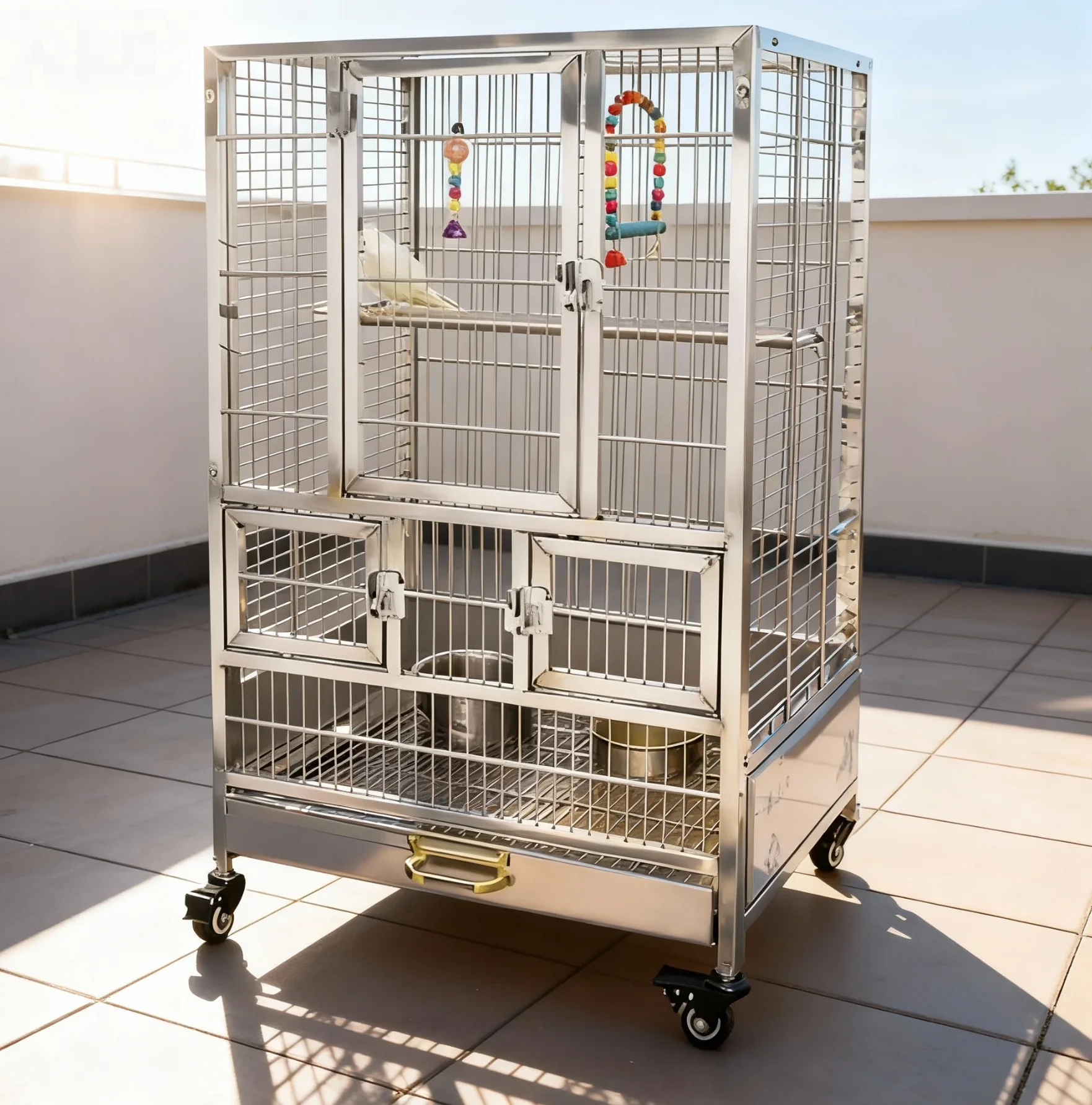 Большая клетка для разведения птиц из нержавеющей стали для голубей и попугаев - дышащая, стабильная, простая сборка для использования в помещении/на открытом воздухе/путешествий
Большая клетка для разведения птиц из нержавеющей стали для голубей и попугаев - дышащая, стабильная, простая сборка для использования в помещении/на открытом воздухе/путешествий