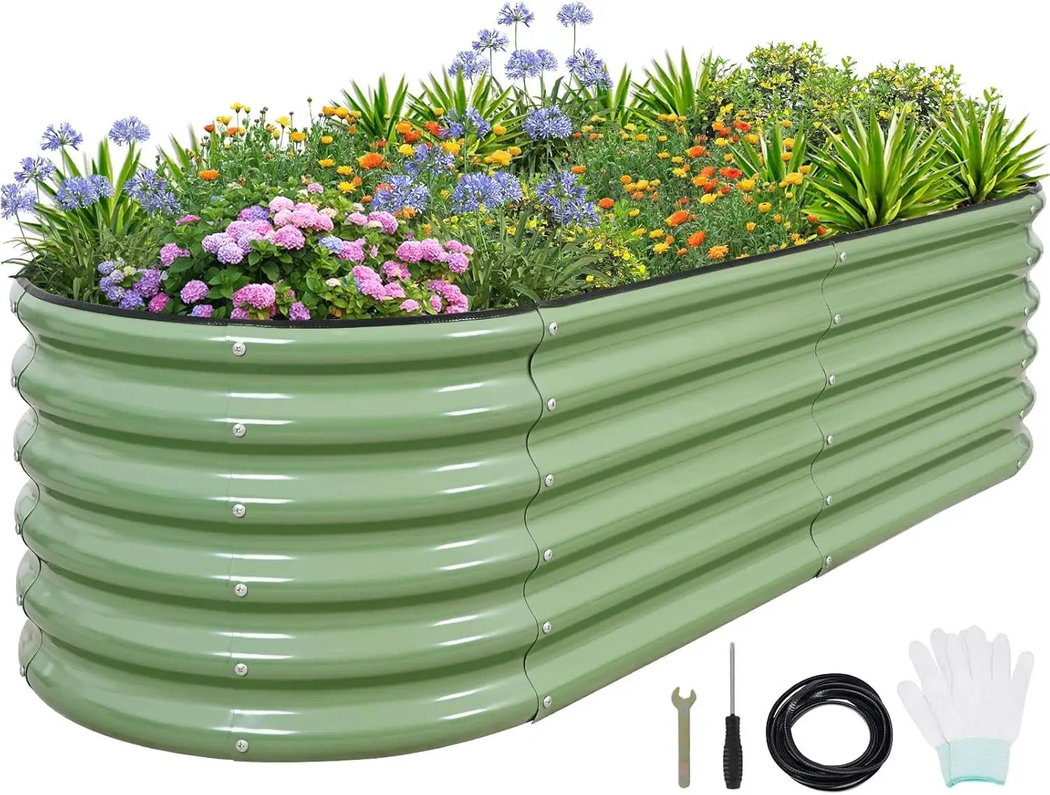 Raised Garden Bed 6x2x1.4ft Metal Planter Box for Vegetables, Flowers, Outdoor Galvanized Bed with Protective Tape & Tools
Raised Garden Bed 6x2x1.4ft Metal Planter Box for Vegetables, Flowers, Outdoor Galvanized Bed with Protective Tape & Tools