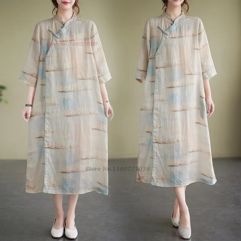 2024 chinese vintage qipao dress traditional cheongsam retro cotton linen qipao oriental flower print qipao meditation dress
2024 chinese vintage qipao dress traditional cheongsam retro cotton linen qipao oriental flower print qipao meditation dress