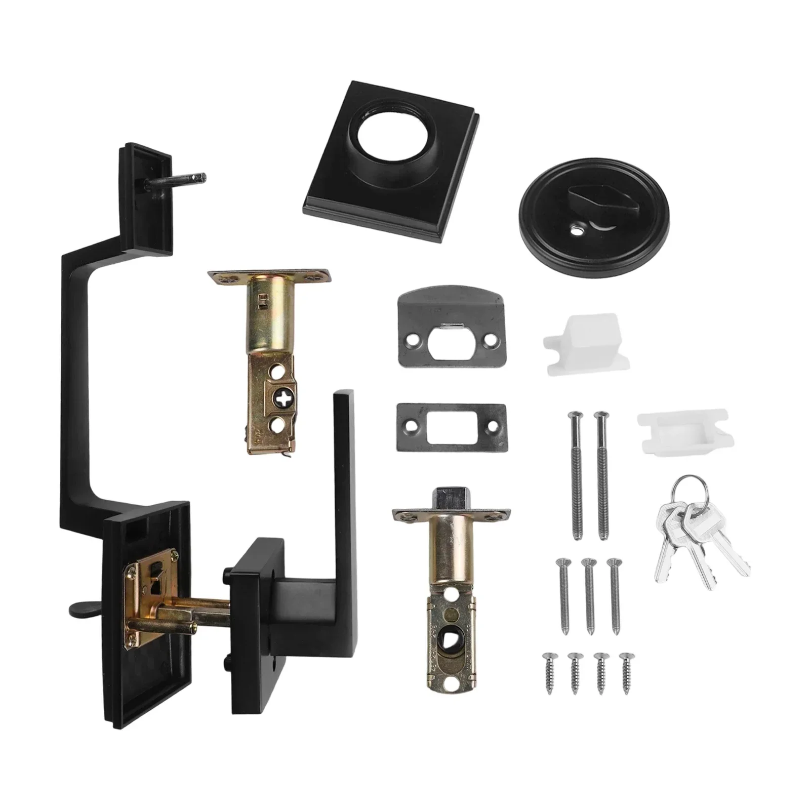 Door Lock Set Door Handle Safe Black Door Knobs & Levers Single Cylinder Exterior With3 Keys With Lever Reversible
Door Lock Set Door Handle Safe Black Door Knobs & Levers Single Cylinder Exterior With3 Keys With Lever Reversible