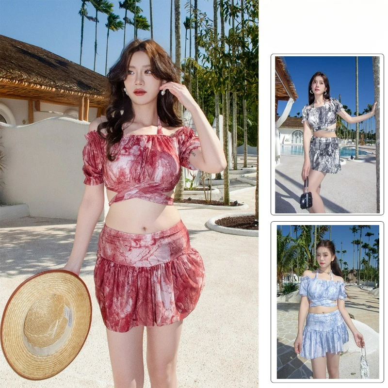 Swimsuit Bathing Suit Women Korean Fashion Off Shoulder Split with Fluffy Skirt Style, Slimming and Sexy Flat Corner Vacation
Swimsuit Bathing Suit Women Korean Fashion Off Shoulder Split with Fluffy Skirt Style, Slimming and Sexy Flat Corner Vacation