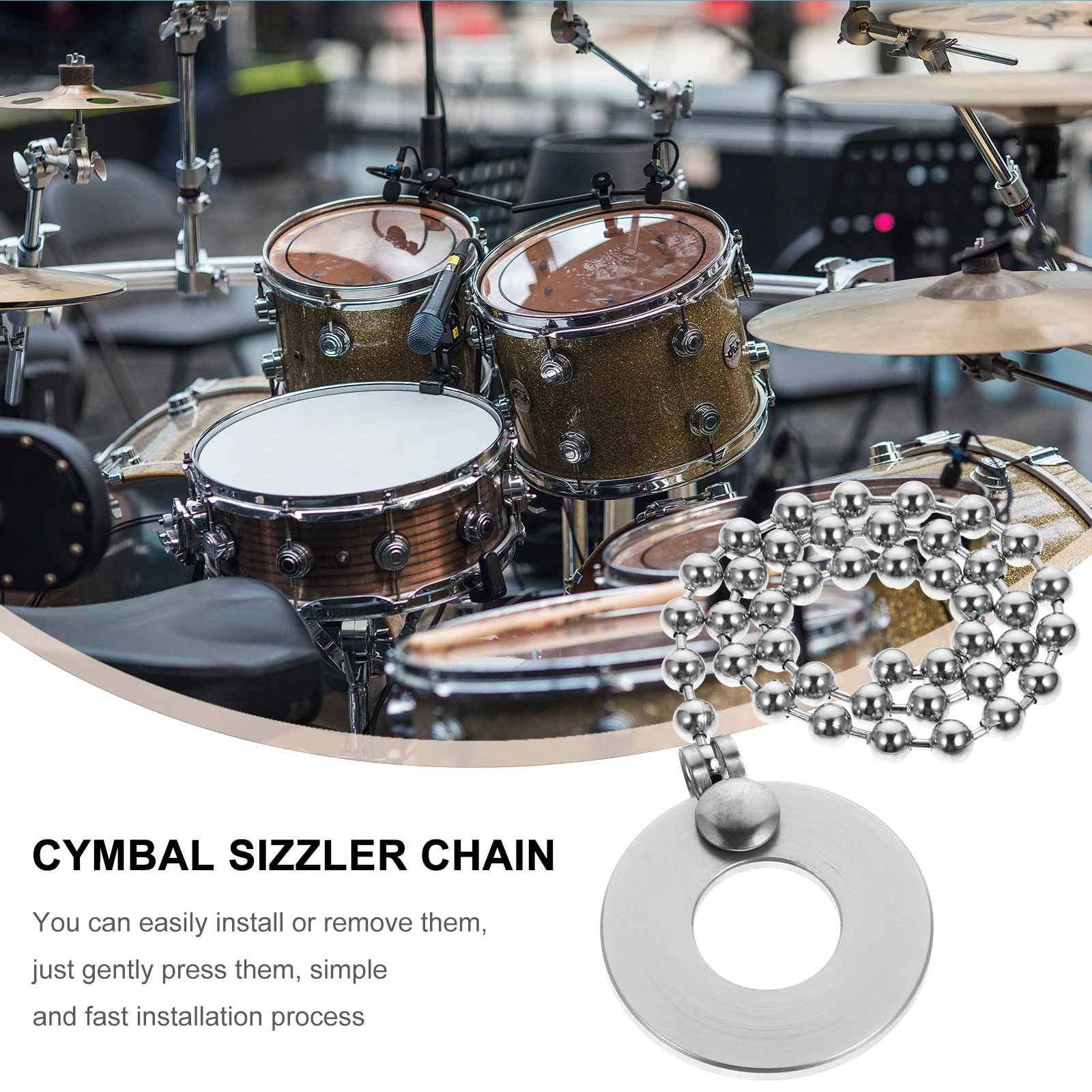 Cymbal Chain Sustain Extension for Drum Set Ride Crash Cymbals Silver Long Sound Easy Install Adult Kids Aluminum
Cymbal Chain Sustain Extension for Drum Set Ride Crash Cymbals Silver Long Sound Easy Install Adult Kids Aluminum
