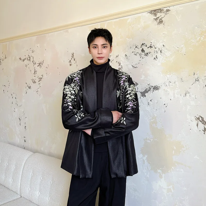 Ele Patchwork Floral Embroidery Slim Fit Long Sve Men's Cardigan No Button Spring Autumn Outerwear Polyester Fabric
Ele Patchwork Floral Embroidery Slim Fit Long Sve Men's Cardigan No Button Spring Autumn Outerwear Polyester Fabric