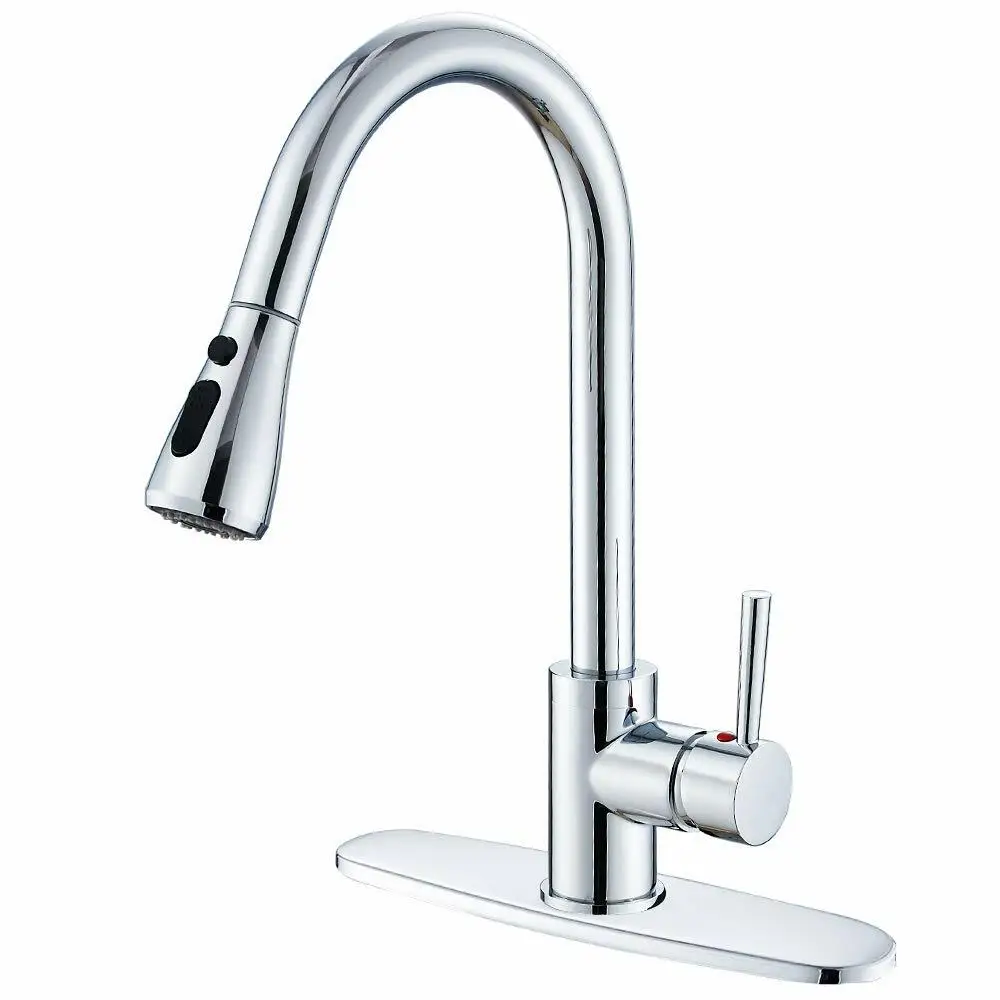 Kitchen Sink Faucet with Pull Down Sprayer Chrome Finish with 10 inch Cover
Kitchen Sink Faucet with Pull Down Sprayer Chrome Finish with 10 inch Cover
