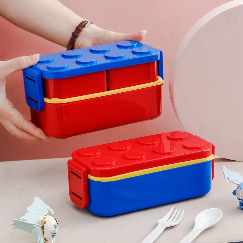1050/1300ML Building Block Lunch Box with Tableware Portable Double Layer Bento Box for Student Office Fruit Salad Sealed Box
1050/1300ML Building Block Lunch Box with Tableware Portable Double Layer Bento Box for Student Office Fruit Salad Sealed Box