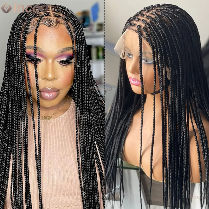 Synthetic Lace Front Braided Wigs for Black Women 36 Inches Knotless Box Braided Wig Micro Cornrow Braids Wigs with Baby Hair
Synthetic Lace Front Braided Wigs for Black Women 36 Inches Knotless Box Braided Wig Micro Cornrow Braids Wigs with Baby Hair