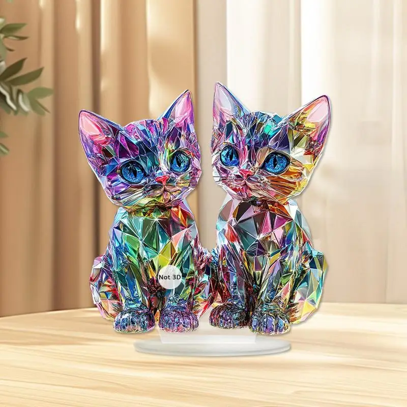 Cat Desktop Figure Colorful Cat Miniature Ornaments 2D Acrylic Cat Sculptures Home Decor Color Animal Sculpture For Cat Lovers
Cat Desktop Figure Colorful Cat Miniature Ornaments 2D Acrylic Cat Sculptures Home Decor Color Animal Sculpture For Cat Lovers