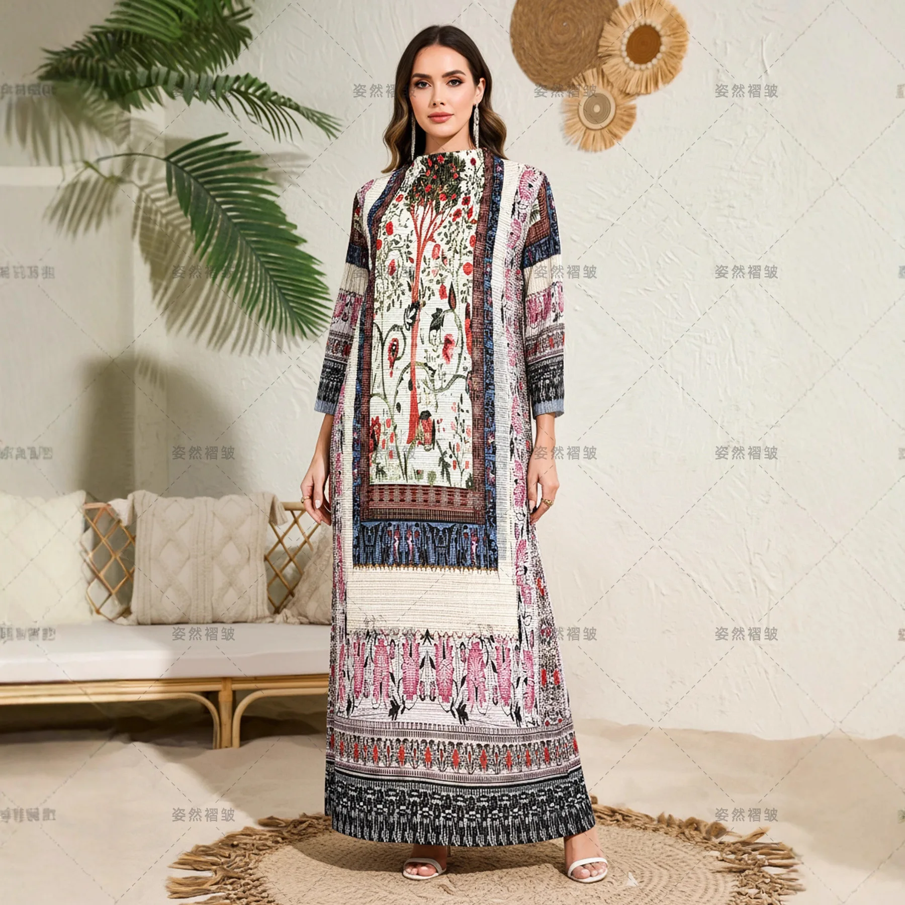 2023 осень/зима, новое женское свободное платье с плиссированным принтом Miyake, плиссированная модная длинная юбка с круглым вырезом
2023 осень/зима, новое женское свободное платье с плиссированным принтом Miyake, плиссированная модная длинная юбка с круглым вырезом