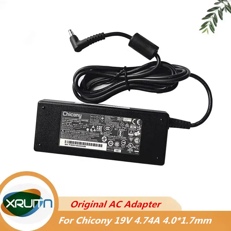 Оригинальный блок питания для ноутбука Hasee K610D-i7 D1D2A29D3 Chicony A10-090P3A 19 В 4,74 А 90 Вт адаптер переменного тока зарядное устройство 4,0*1,7 мм
Оригинальный блок питания для ноутбука Hasee K610D-i7 D1D2A29D3 Chicony A10-090P3A 19 В 4,74 А 90 Вт адаптер переменного тока зарядное устройство 4,0*1,7 мм