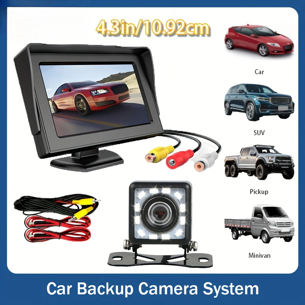 4.3-inch display kit with 12 LED lights, reversing systems in cars, SUVs and motorhomes, enhancing safety and convenience.
4.3-inch display kit with 12 LED lights, reversing systems in cars, SUVs and motorhomes, enhancing safety and convenience.
