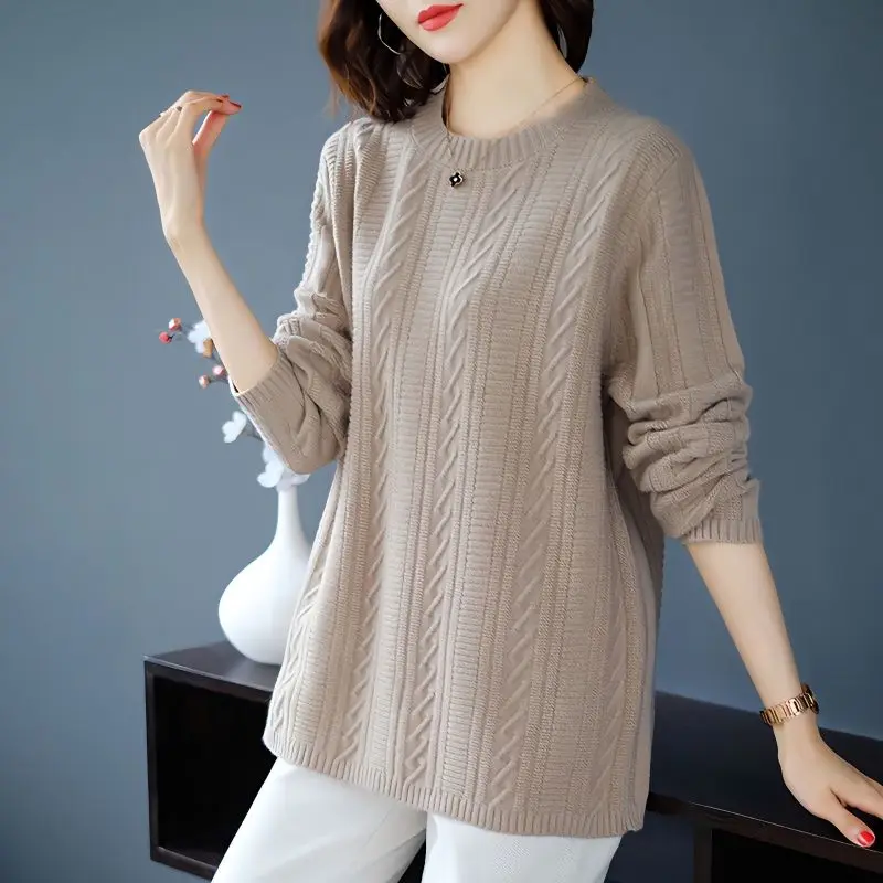 2023 New Autumn Winter Women Knit Sweater O-Neck Stripe Long Sleeve Pullover Sweater Casual Loose Thicken Warm Bottom Sweater
2023 New Autumn Winter Women Knit Sweater O-Neck Stripe Long Sleeve Pullover Sweater Casual Loose Thicken Warm Bottom Sweater